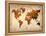 World  Map 7-NaxArt-Framed Stretched Canvas