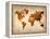 World  Map 7-NaxArt-Framed Stretched Canvas