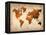 World  Map 7-NaxArt-Framed Stretched Canvas