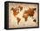 World  Map 7-NaxArt-Framed Stretched Canvas