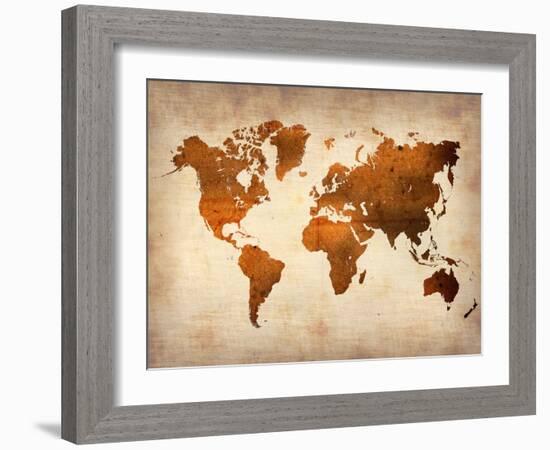 World  Map 7-NaxArt-Framed Art Print