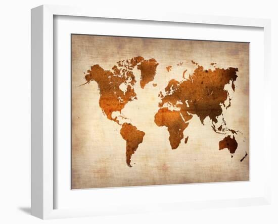 World  Map 7-NaxArt-Framed Art Print