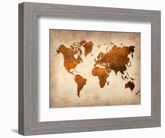 World  Map 7-NaxArt-Framed Art Print