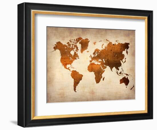 World  Map 7-NaxArt-Framed Art Print