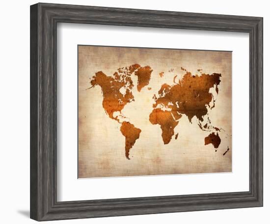 World  Map 7-NaxArt-Framed Art Print