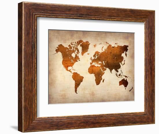 World  Map 7-NaxArt-Framed Art Print