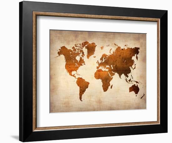 World  Map 7-NaxArt-Framed Art Print