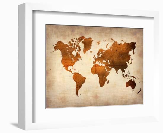 World  Map 7-NaxArt-Framed Art Print