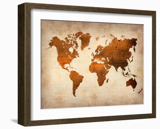 World  Map 7-NaxArt-Framed Art Print