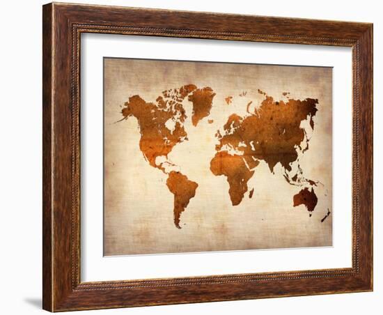 World  Map 7-NaxArt-Framed Art Print