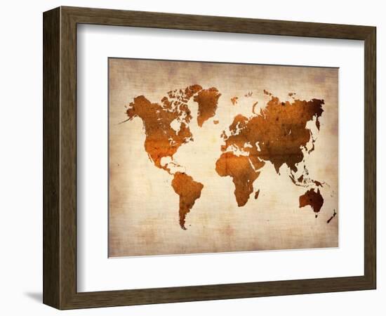 World  Map 7-NaxArt-Framed Art Print