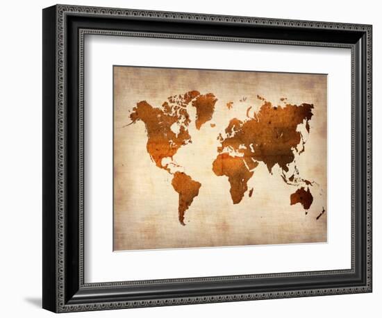 World  Map 7-NaxArt-Framed Art Print