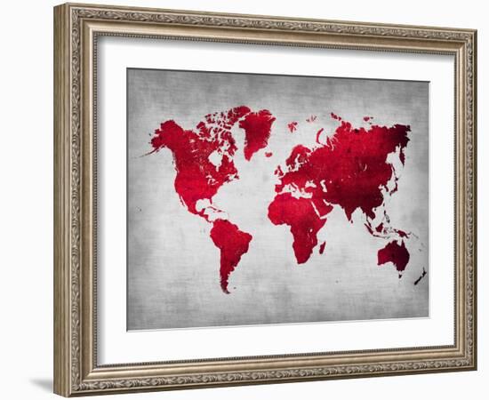 World  Map 9-NaxArt-Framed Art Print