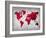 World  Map 9-NaxArt-Framed Art Print