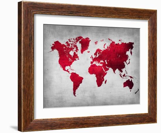 World  Map 9-NaxArt-Framed Art Print