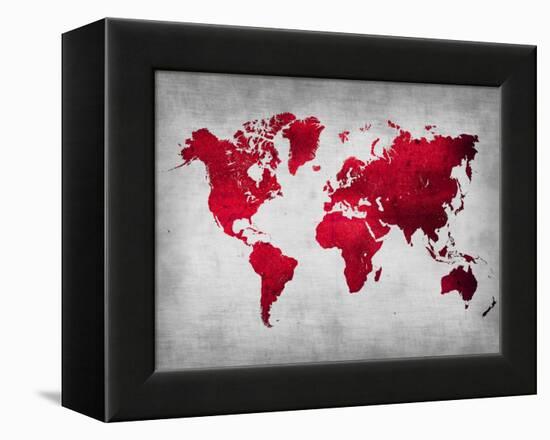 World  Map 9-NaxArt-Framed Stretched Canvas