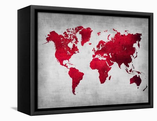 World  Map 9-NaxArt-Framed Stretched Canvas