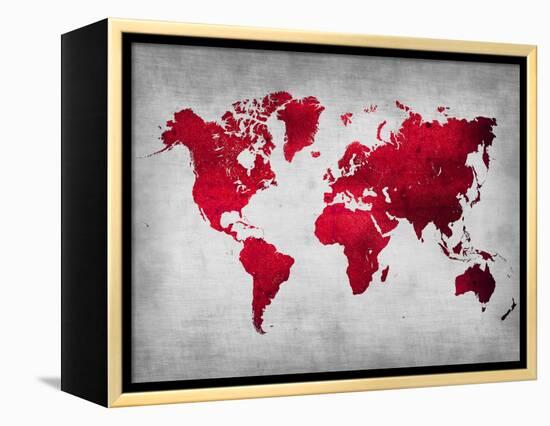 World  Map 9-NaxArt-Framed Stretched Canvas