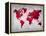 World  Map 9-NaxArt-Framed Stretched Canvas