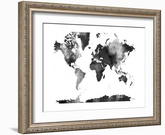 World Map BG 1-Marlene Watson-Framed Giclee Print