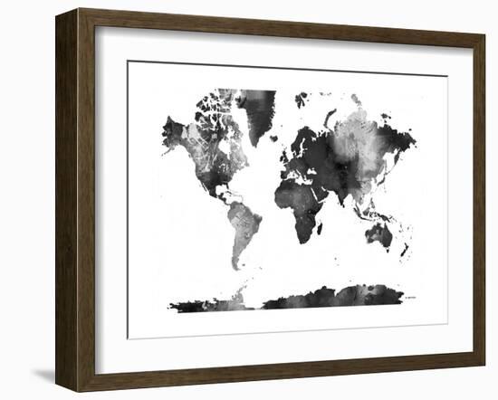 World Map BG 1-Marlene Watson-Framed Giclee Print