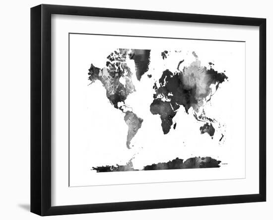 World Map BG 1-Marlene Watson-Framed Giclee Print