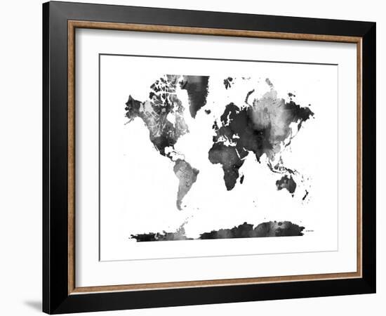 World Map BG 1-Marlene Watson-Framed Giclee Print