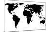 World Map - Black On White-Jacques70-Mounted Art Print