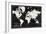 World Map Black-Sue Schlabach-Framed Art Print