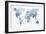 World Map Blue 1-Urban Epiphany-Framed Art Print