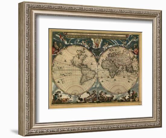 World Map, c.1664-Joan Blaeu-Framed Giclee Print