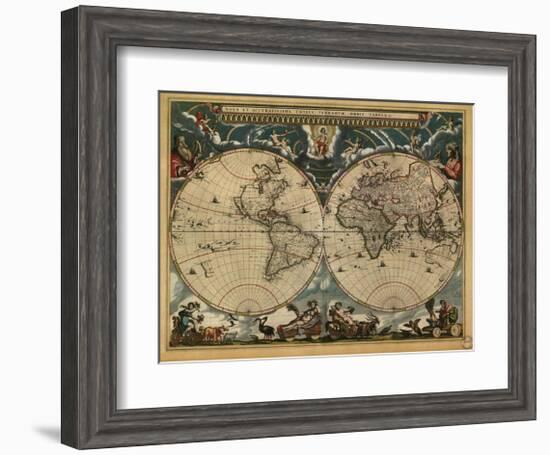 World Map, c.1664-Joan Blaeu-Framed Giclee Print