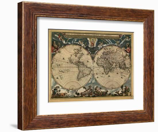 World Map, c.1664-Joan Blaeu-Framed Giclee Print