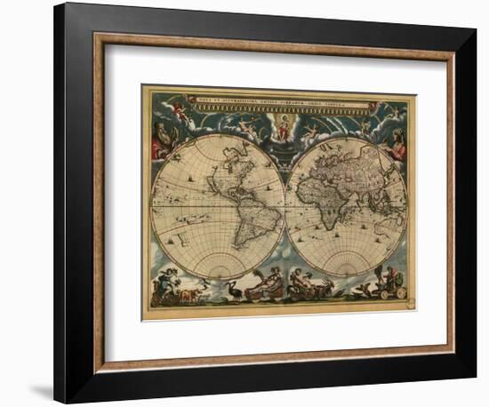 World Map, c.1664-Joan Blaeu-Framed Giclee Print