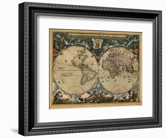 World Map, c.1664-Joan Blaeu-Framed Giclee Print