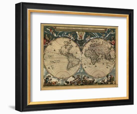 World Map, c.1664-Joan Blaeu-Framed Giclee Print