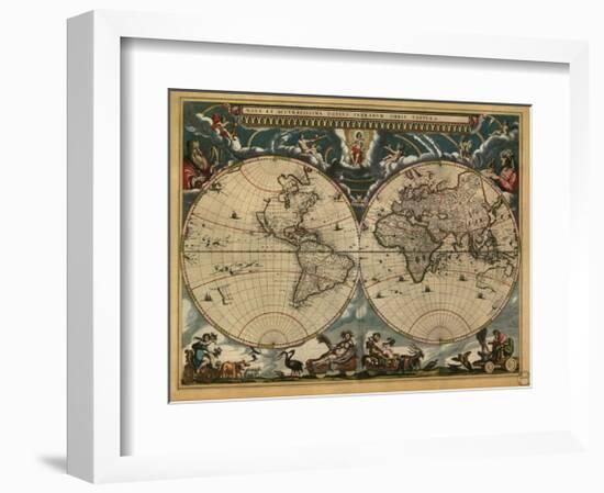 World Map, c.1664-Joan Blaeu-Framed Giclee Print