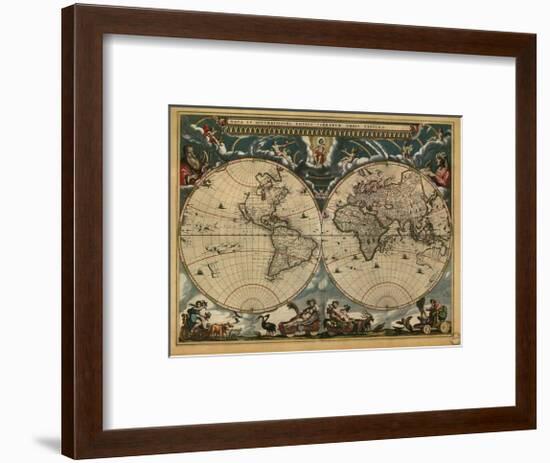 World Map, c.1664-Joan Blaeu-Framed Giclee Print