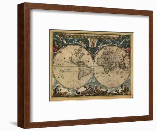 World Map, c.1664-Joan Blaeu-Framed Giclee Print