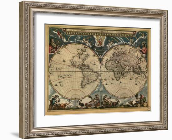 World Map, c.1664-Joan Blaeu-Framed Giclee Print