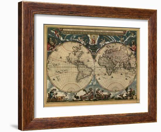 World Map, c.1664-Joan Blaeu-Framed Giclee Print