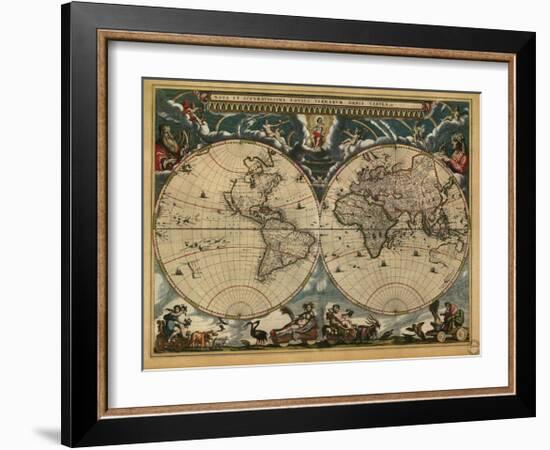 World Map, c.1664-Joan Blaeu-Framed Giclee Print