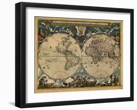 World Map, c.1664-Joan Blaeu-Framed Giclee Print