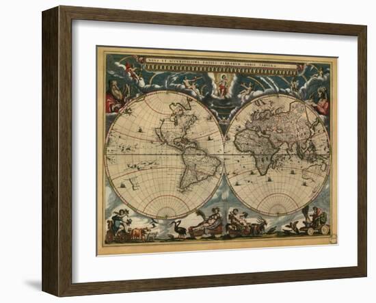 World Map, c.1664-Joan Blaeu-Framed Giclee Print