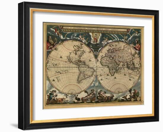 World Map, c.1664-null-Framed Art Print