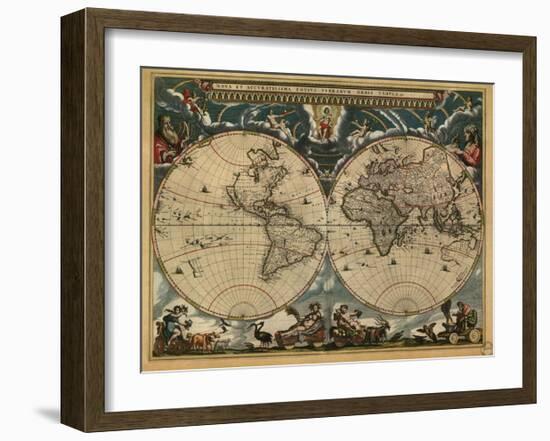 World Map, c.1664-null-Framed Art Print