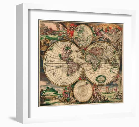 World Map, c.1689-null-Framed Art Print