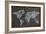 World Map Chalk Drawing Blackboard-NatanaelGinting-Framed Art Print