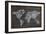 World Map Chalk Drawing Blackboard-NatanaelGinting-Framed Art Print