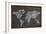 World Map Chalk Drawing Blackboard-NatanaelGinting-Framed Art Print